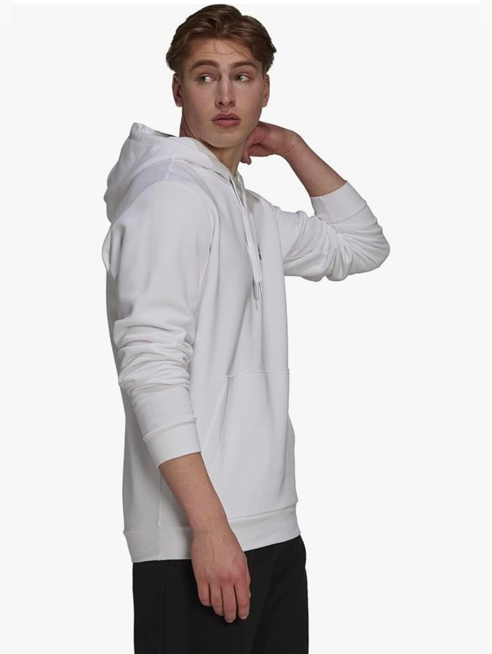 New adidas Essentials Pullover Hoodie Mens Casual Sweatshirt - Picture 2 of 3